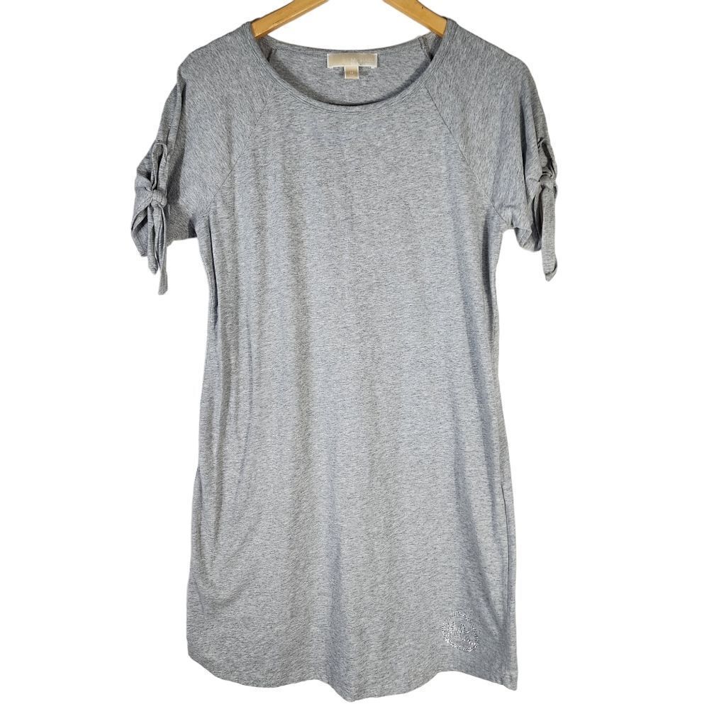 Michael Michael Kors monogram-jacquard grey T-shirt dress